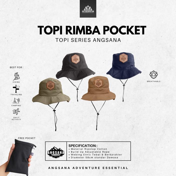 Topi Rimba Angsana Outdoor Gray Packablepack