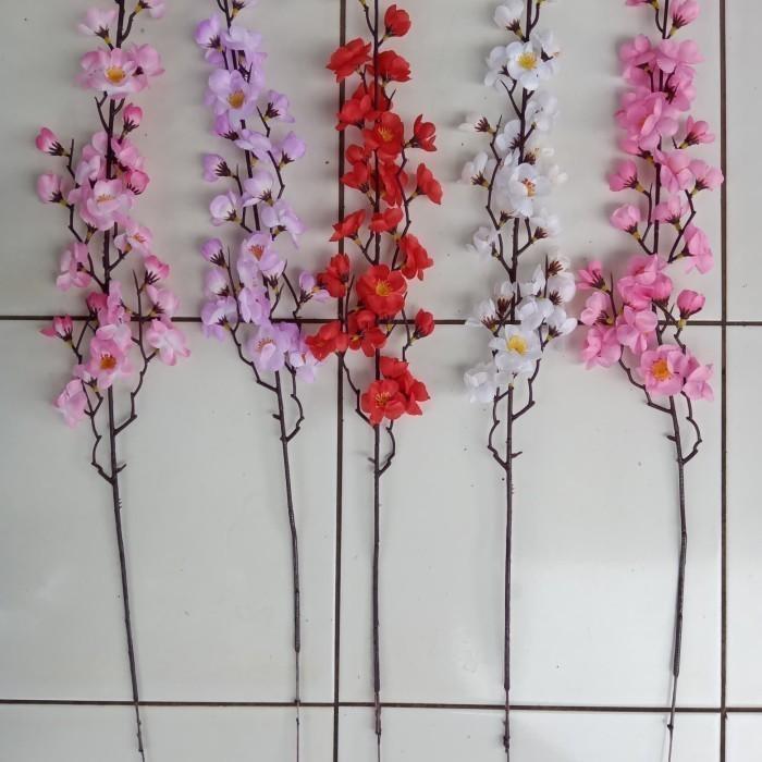 Bunga Sakura Tangkai Kawat Plastik Hiasan Satuan untuk Dekorasi Pojok Ruangan
