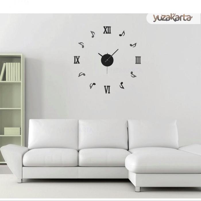 JAM DINDING DIY CLOCK JAM TEMPEL QUAVER NOTE MUSIK MUSIC NOT BALOK