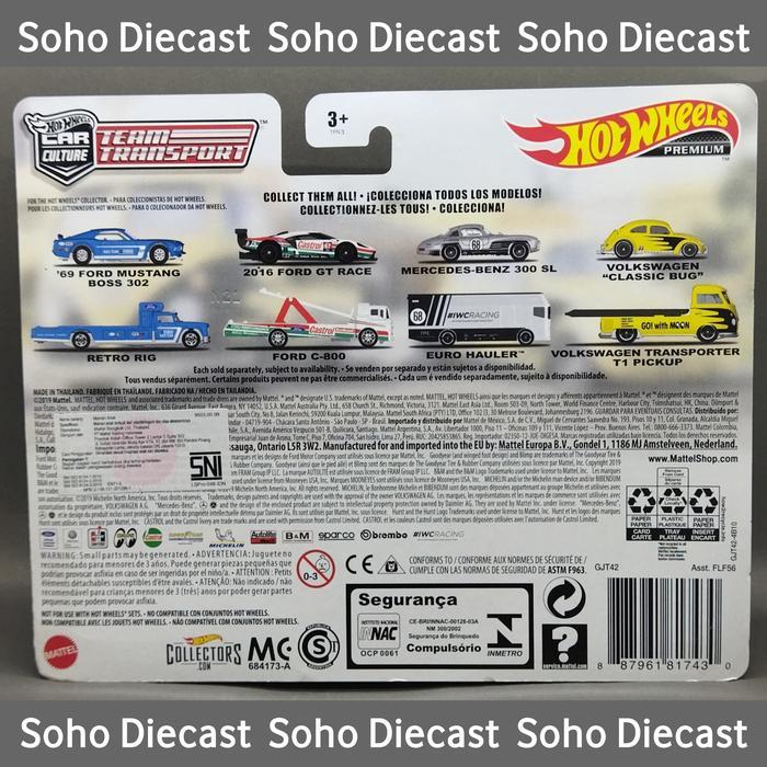 HOTWHEELS VOLKSWAGEN CLASSIC BUG TRANSPORT T1 PICKUP TEAM MOONEYES