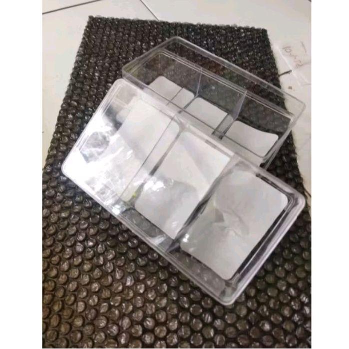 TOPLES KUE NUAI SN-738 PERSEGI SEKAT 3 TOPLES MAKANAN TOPLES KUE KERING BENING