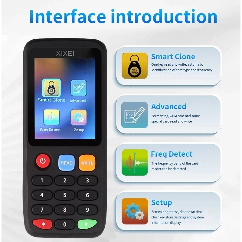 RFID Smart Card Reader X7 Copier Duplicator 13.56MHz 125KHz Label Copy UID EM4305/T5577 Token Badge