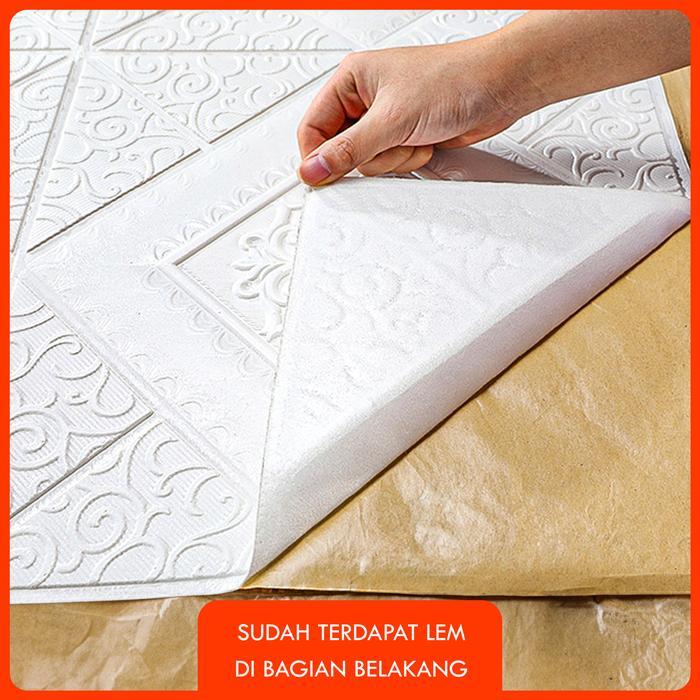 [ISI 5 PCS] WALLPAPER 3D FOAM BATIK CUSTOM 3D TEXTURE XPE FOAM WALLPAPER STICKER WALLFOAM 3D KERTAS