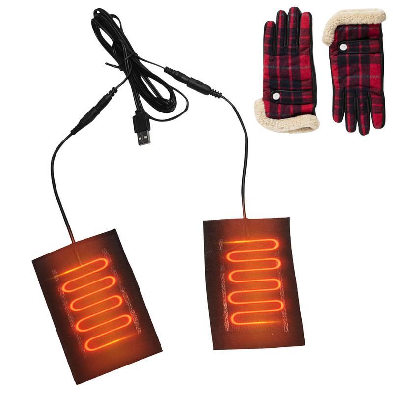 Usb Electric Heating Pad For Gloves 5V Usb Gloves Heated Pad 2 In1 Warming Heating Pad Carbon Fiber