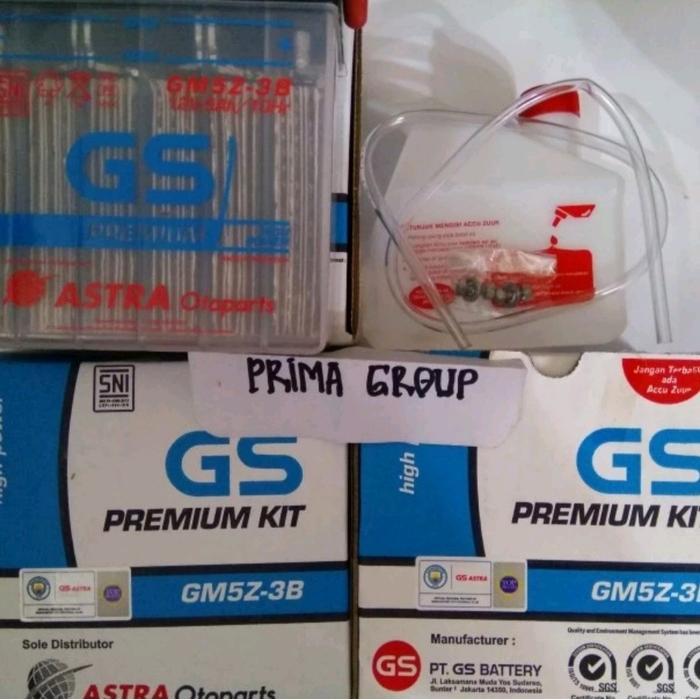 Aki Accu Motor Gs Astra Premium Kit Gm5Z-3B Basah