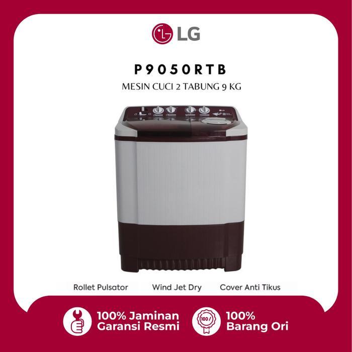 LG Mesin Cuci 2 Tabung Punch+3 - Roller Jet Pulsator 9kg P9050RTB