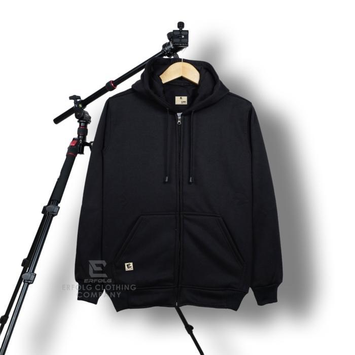 Erfolg Clothing Jaket Sweater Hoodie Zipper Pria Wanita Original Distro Brand Lokal Basic Polos