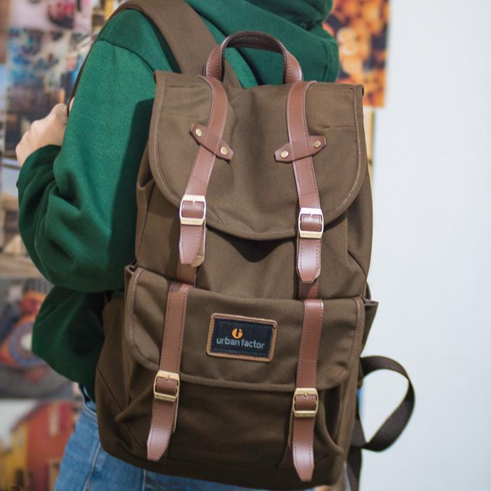 Mix Up Brown Mnm X Urban Tas Ransel Pria Wanita Tas Backpack Ori Co