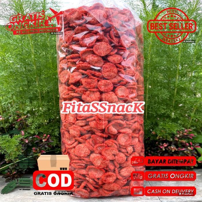 YUMMY SOSIS GORENG Pedas Premium 1 kg/SOSRENG Keripik SOSIS Goreng Pedas/SOSIS di Goreng