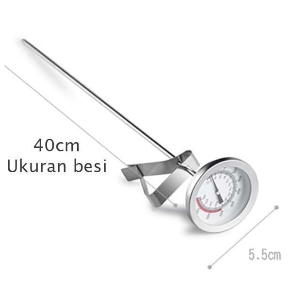 Frying Thermometer 40cm Ukur Suhu Minyak Air Stainless Steel Analog 40