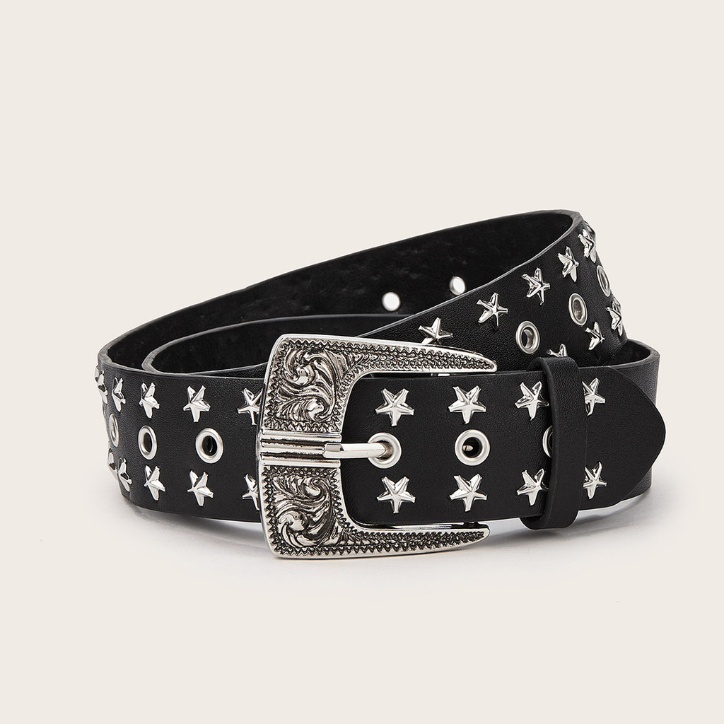 Rhinestone Belt Star Studded Needle Buckle Belt Star Studded Belt Personalized For Casual Wear Waist