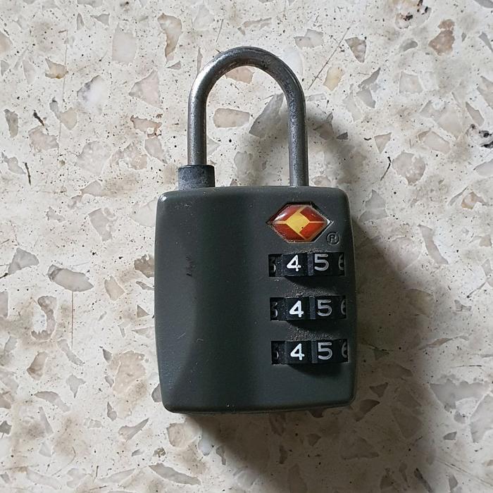 TERLARIS gembok tsa tas koper abu abu plastik bekas second preloved travel kombinasi angka READY