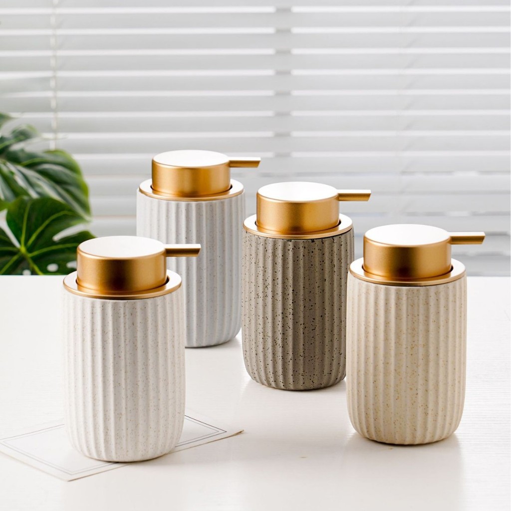 Ceramic bathroom products bubble bottle Hand sanitizer dispenser bottle Foaming Bottle Matte Black