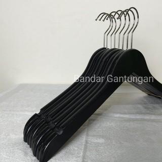 1 LUSIN Hanger Kayu Hitam Dewasa Gantungan Baju Wood Hanger Kayu Hitam Dewasa/ Gantungan Baju Kayu /