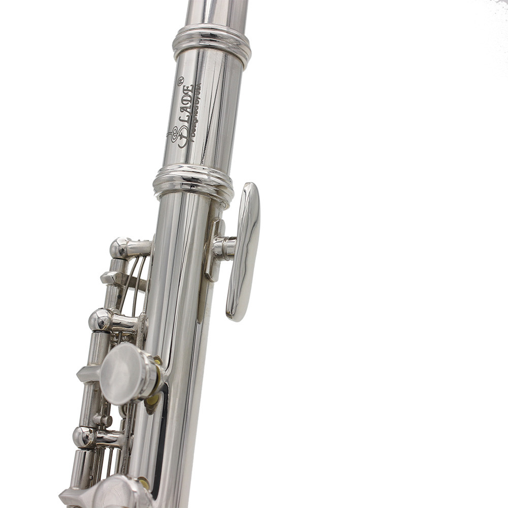 SLADE Silvery Piccolo Flute C Key Half-size Silvery Flute Instrument Parts Cupronickel Piccolo Flute