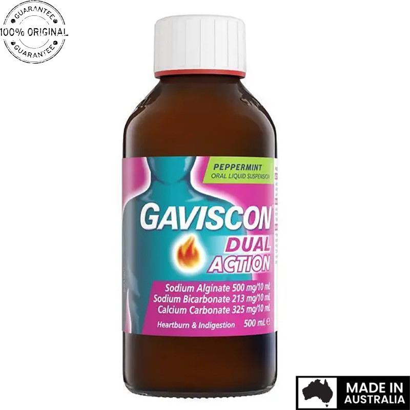 Aussie Original Gaviscon Dual Action Liquid Peppermint 500ml