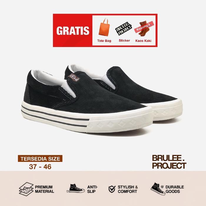 Brulee Project - Slip On Starlee Corduroy - Black White