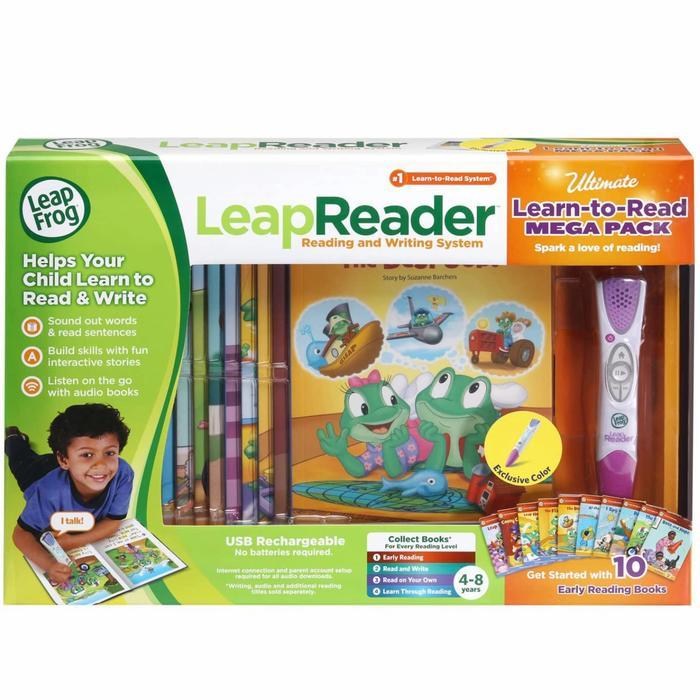 LeapFrog LeapReader System Learn to Read 10 Book Bundle - Purple