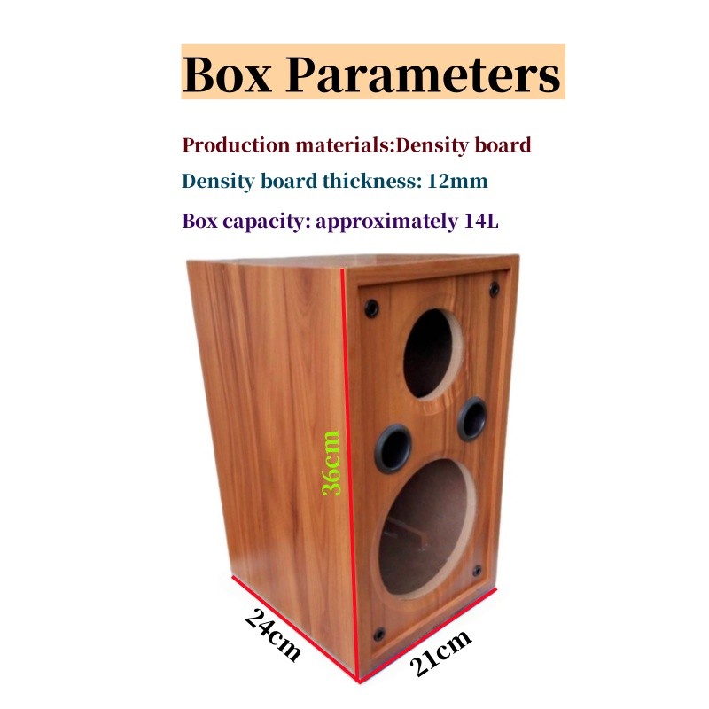 6.5-inch Woofer 4-inch Tweeter Empty Box, DIY Car/Home Speaker Housing, 1Piece Sound Box, Wooden