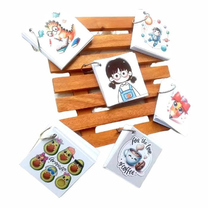Notebook Ring Mini isi 100 Lembar Gantung Karakter Buku Catatan Kecil Stationery Kertas Paper al at