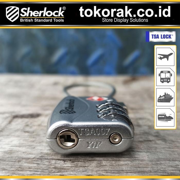 SHERLOCK GEMBOK TSA TALI SILVER SHERLOCK GEMBOK KOPER KABEL SLINK BRASS PADLOCK