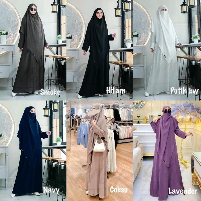 ARABIAN SYARI GAMIS UMROH HAJI CADAR FRENCHKHIMAR ARSY HIJAB ABAYA Putih Muslim Dress Cantik Hitam