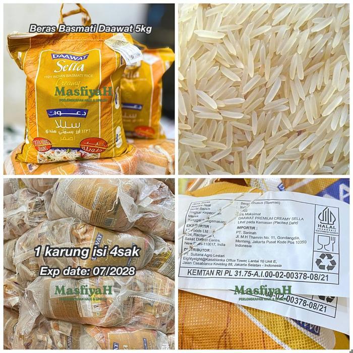 BERAS BASMATI DAAWAT SELLA 5KG BASMATI 5KG DAAWAT 5KG DAWAAT 5KG BASMATI PREMIUM 5KG BERAS BEBAS