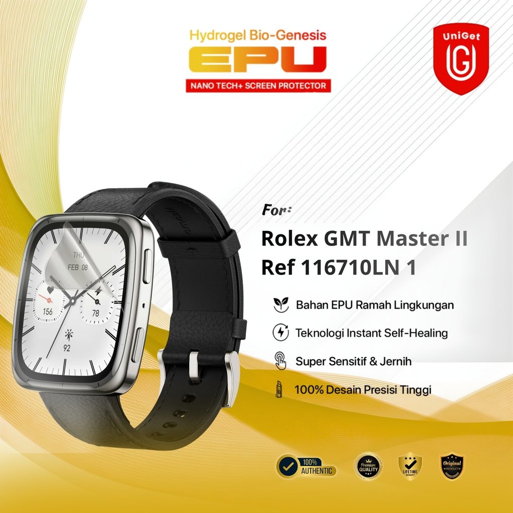UniGet BIO-HYDRO EPU Hydrogel Screen Guard for Rolex GMT Master II Ref 116710LN 1 Deluxe Protection 