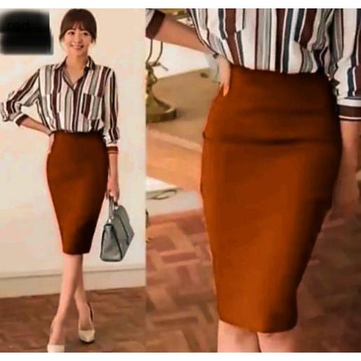 rok mini span rajut premium Wanita Pendek