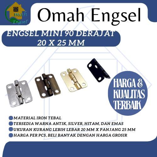 +Skrup Engsel mini 90 derajat 20x25mm PT.E Engsel plat kecil kotak box