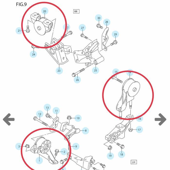 paket engine mounting karimun estilo 4 cylinder