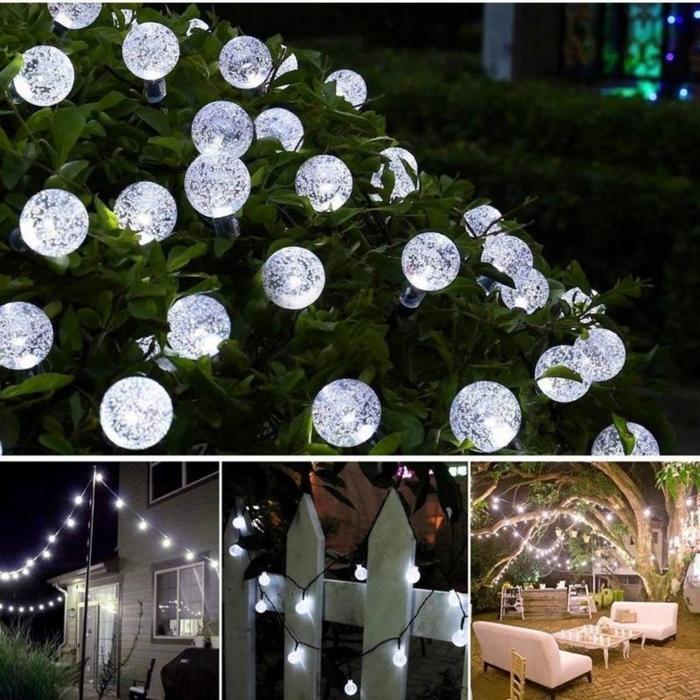 Lampu String Surya Led Anti Air/Tali lampu gelembung surya/ Lampu pohon natal/ Lampu warna warni