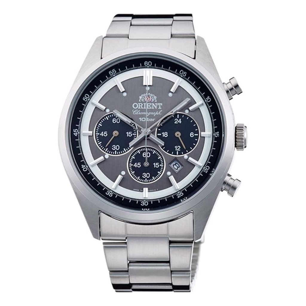 [PO] Jam Tangan Pria ORIENT Neo 70s Solar Panda Dark Gray Dial Chronograph Made in Japan FACQ [WAJIB
