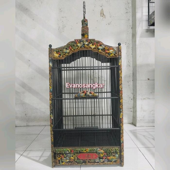 Sangkar kotak no 2 KAYU JATI ukir original jepara best seller