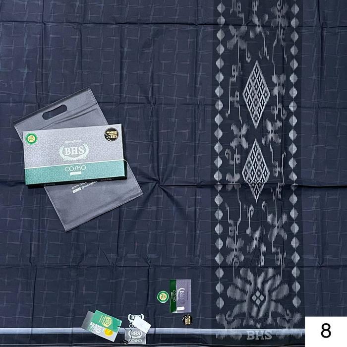 Premium Sarung BHS Cosmo Silver dan Gold - Motif Kotak-Kotak/Pola Polos