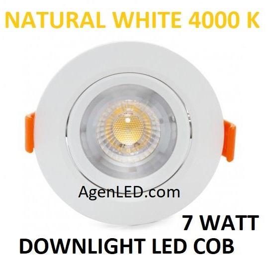 Lampu Downlight LED 7W 4000K Spot sorot 7 w watt NATURAL WH 4000 K COB
