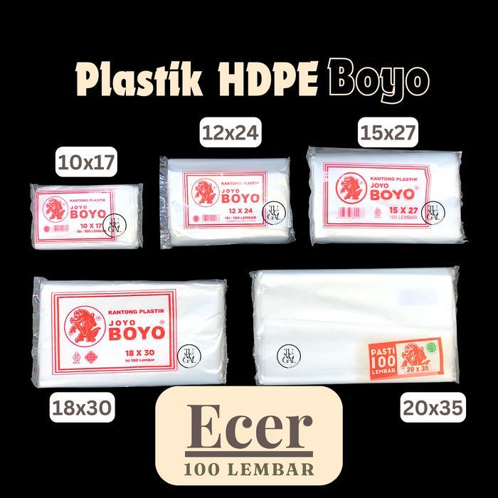 (ECER - 100 Lembar) Kantong Plastik Joyo Boyo, 10x17, 12x24, 15x27, 18x30, 20x35.plastik makanan,