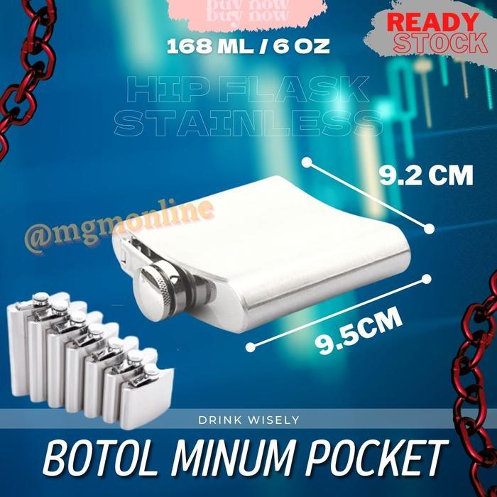 Best Seller Botol Pocket Stainless 168Ml Hip Flask 6Oz Liquor Botol Minuman Keras Original