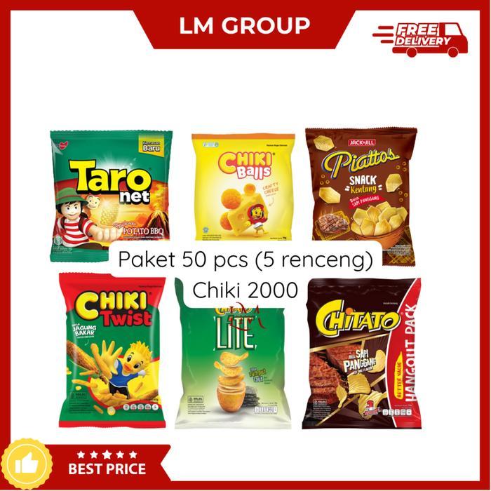 Promo [PAKET 50 PCS CHIKI] Ecer 2000 Chiki Random Taro/Chitato/Piattos/Chiki Balls/Chiki Twist