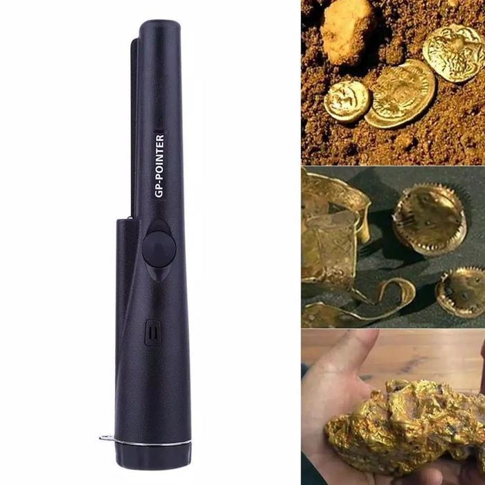 Black GP Pointer Handheld Metal Detector / Detektor Logam