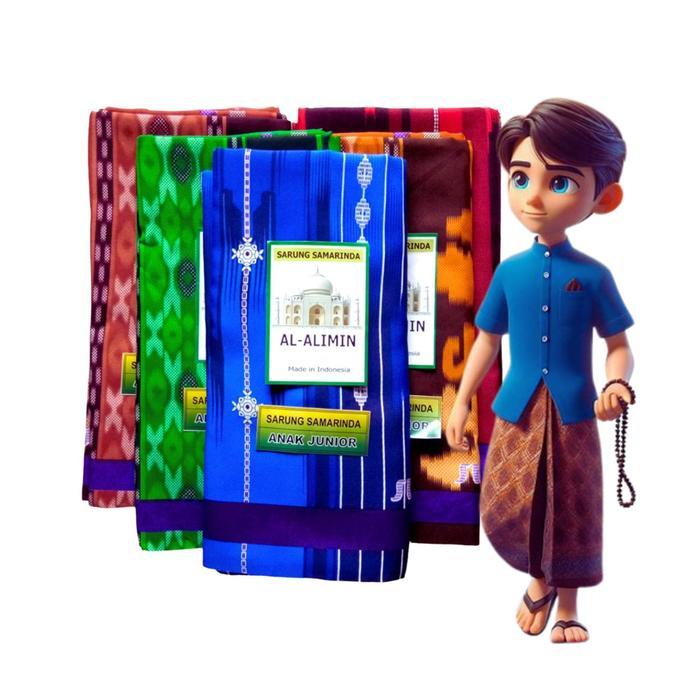 Sarung Samarinda Anak Junior Size 85Cmx100Cm Untuk Anak Sd-Smp Kain Sarung Motif Samarinda 210 Anak