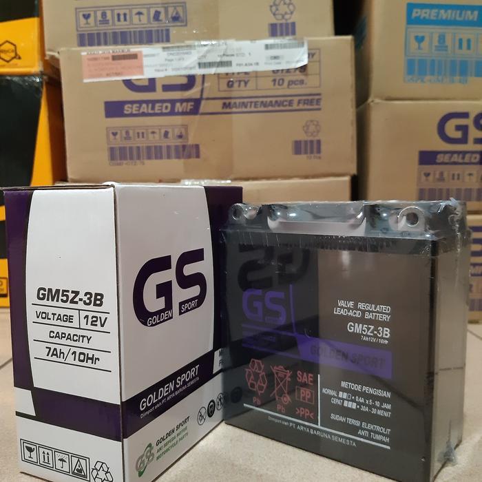 Aki Motor Crypton, Vega R, Jupiter Z, Smash 12V-7Ah GM5Z-3B Aki Kering