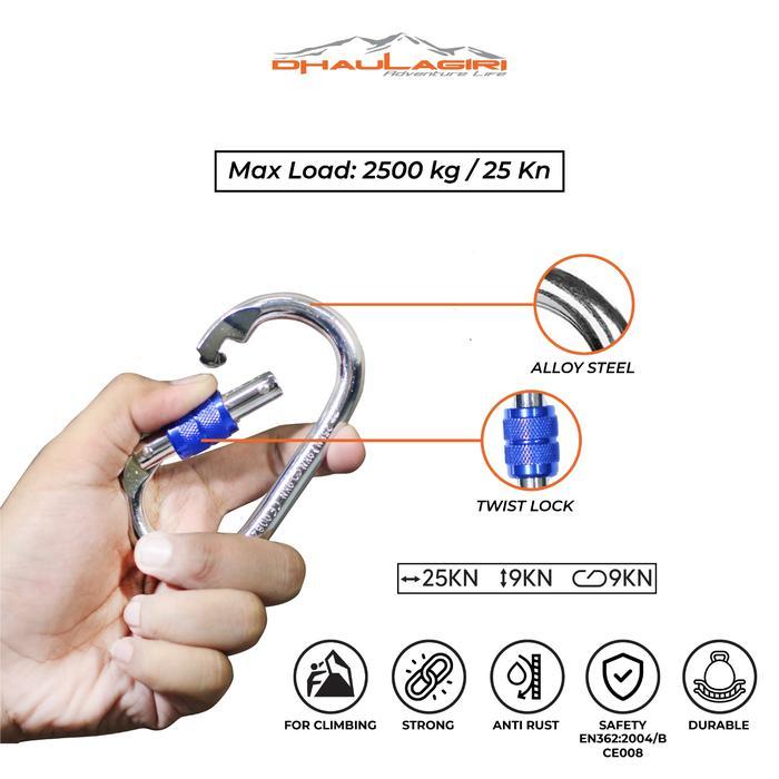 Dhaulagiri - Carabiner Climbing - Carabiner 1019 - Karabiner bisa untuk Climbing atau Ayunan Outdoor