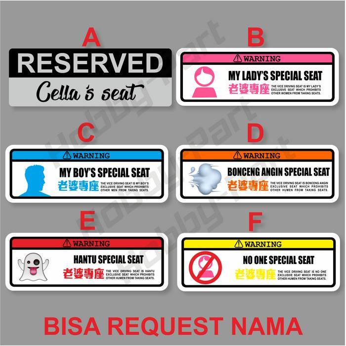 "New" STICKER TIMBUL SPECIAL SEAT CUSTOM NAMA