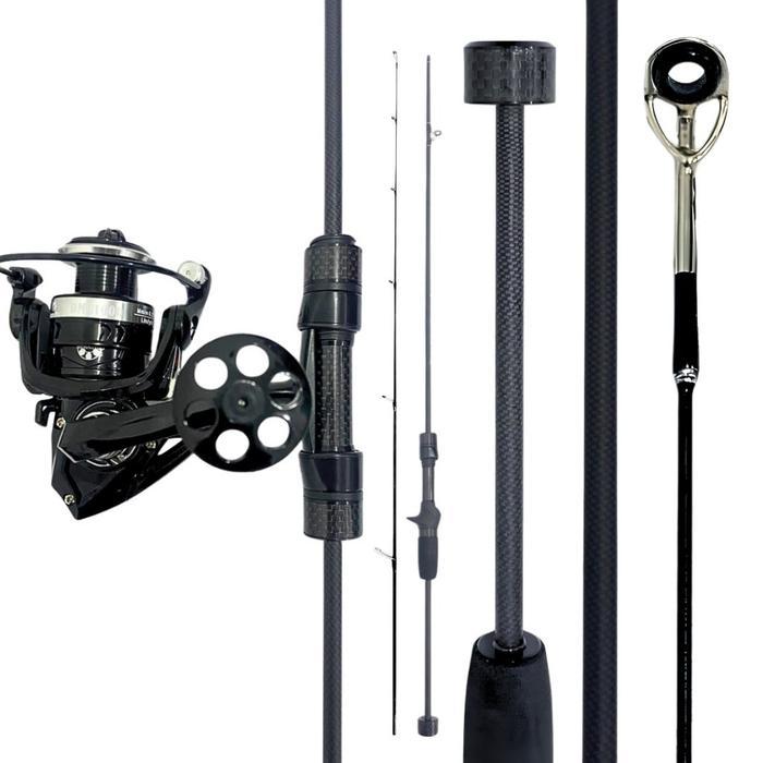 AquaPro 1 Set Paket Joran Pancing Spinning Casting Rod High Carbon Solid Ultralight dan Reel Pancing