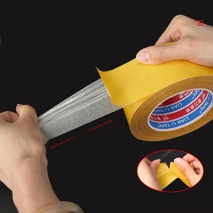 DOUBLE TAPE DOUBLE TIP KUAT SUPER KUAT MAGIC TAPE KUNING SUPER LENGKET