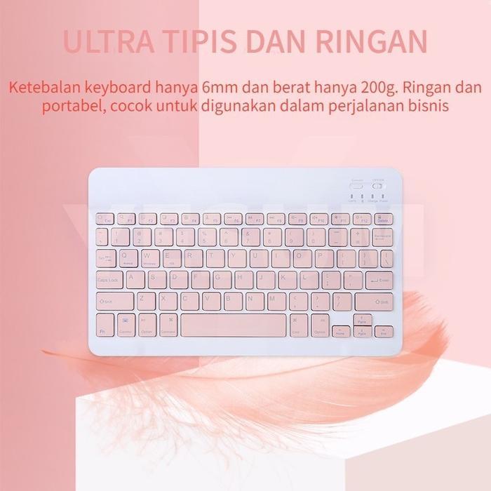 KEYBOARD MOUSE SET WIRELESS BLUETOOTH 10 INCH UNTUK TABLET FOR ANDROID/IPAD/SAMSUNG/ IOS/WINDOWS