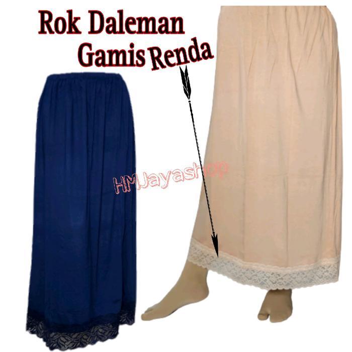 Stok Baru Rok Renda Daleman Gamis Onderok Baju Panjang Polos Muslim
