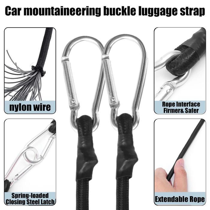 TAS MULTIFUNGSI 2/3M TALI PENGIKAT SERBAGUNA TALI PENGAIT MOTOR TALI CANTOLAN MOTOR DENGAN CARABINER