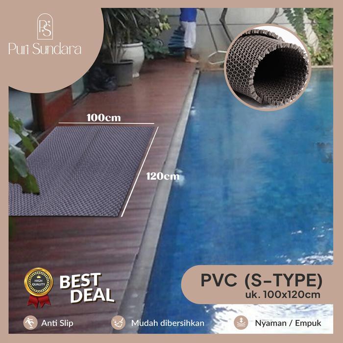 Keset Anti Slip PVC S-Type Keset Kamar Mandi Meteran Ketebalan 6mm